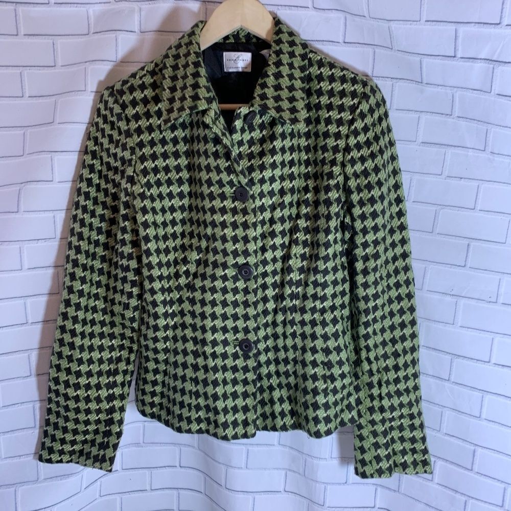 Emma James Checked Green/Dark Brown Blazer Sz 8